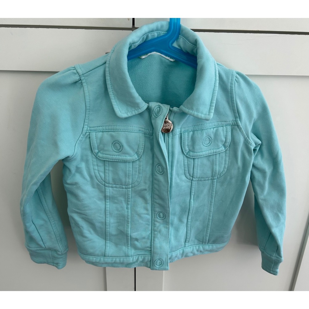 Sweatshirt Jacket Girls Aqua Blue Jean Style Casual Cute Jacket‎